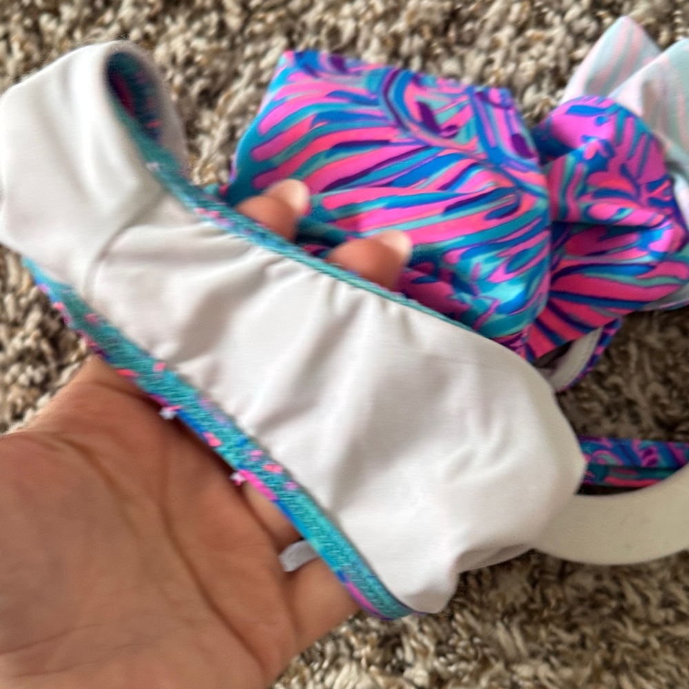 Lilly Pulitzer Girls Suraya UPF 50 One-Piece-Turquoise Oasis Shelleidoscope - Picture 4 of 10